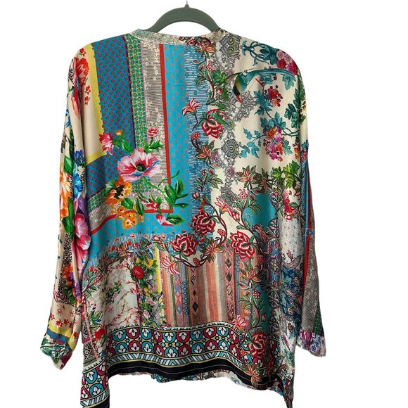 Johnny Was Colorful Floral Pattern Blouse - Picture 6 of 6